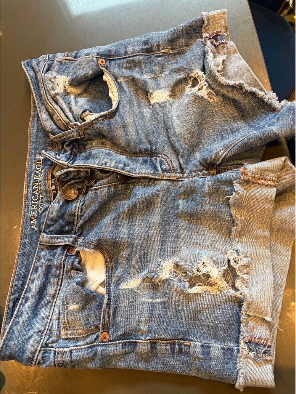 American Eagle Tomgirl Distressed Denim Shorts Size 6